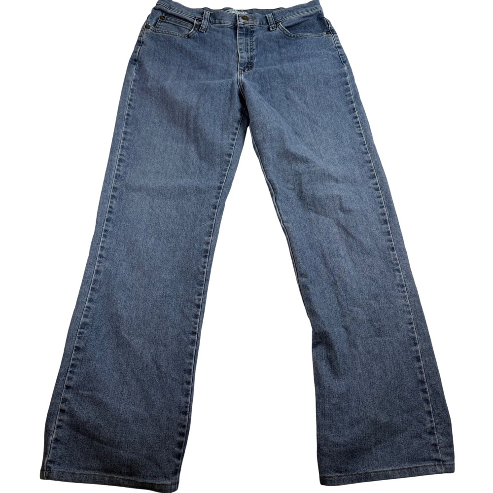 Lee Relaxed Fit Straight Leg Jeans Womens 10 Long Medium Wash Blue Denim 3051866